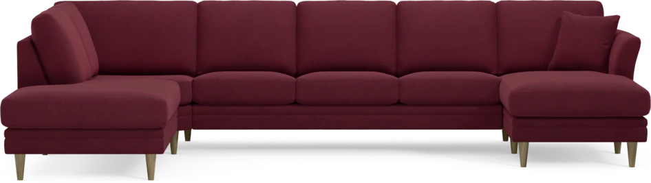 Eden - 3-sits soffa med divan vänster och schäslong höger - Röd