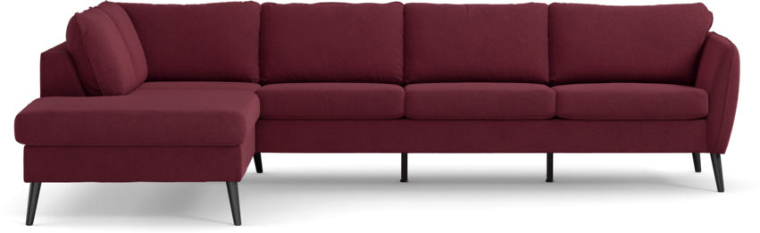 County - 3-sits soffa med divan vänster - Röd