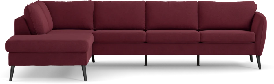 County - 3-sits soffa med divan vänster - Röd