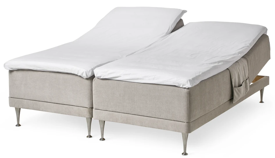 Julienne Vip - Kuvertlakan till ställbar säng i bomullspercale, 180x200 cm - Vit