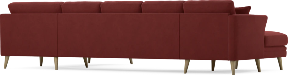 Eden - 3-sits soffa med schäslong vänster och divan höger - Röd