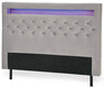 New York LED - Sänggavel, 90-210 cm - Grå