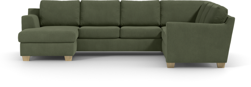 Friday - Hörnsoffa, 3+2-sits med schäslong vänster - Grön