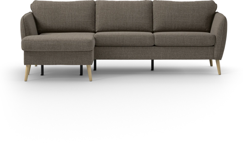 County - 3-sits soffa med flyttbar schäslong - Brun