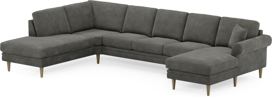 Eden - 3-sits soffa med divan vänster och schäslong höger - Grå
