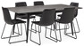 Edge - Matgrupp med 6 stolar Menton - Svart
