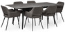 Edge - Matgrupp med 6 karmstolar Gordon - Brun