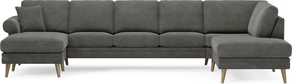 Eden - 3-sits soffa med schäslong vänster och divan höger - Grå