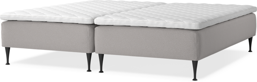 Delux Sense - Ramsäng, dubbelsäng med bäddmadrass - Grå