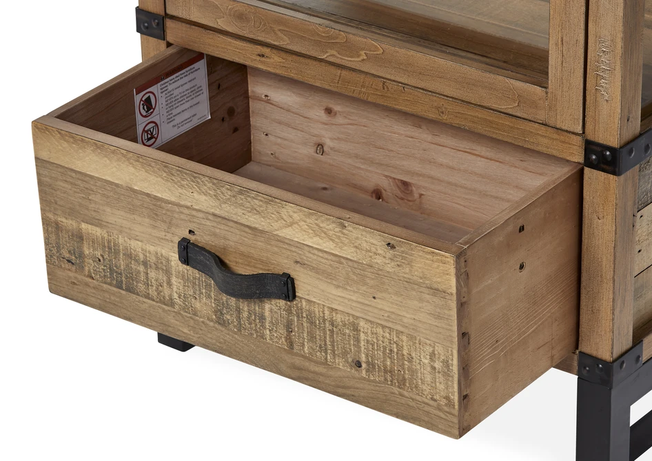Woodenforge - Vitrinskåp, 60x37x170 cm - Brun