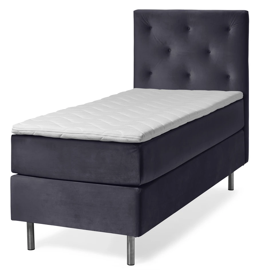 Pisa Grand - Kontinentalsäng, enkelsäng med bäddmadrass och sänggavel - Blå