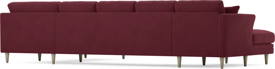 Eden - 3-sits soffa med schäslong vänster och divan höger - Röd