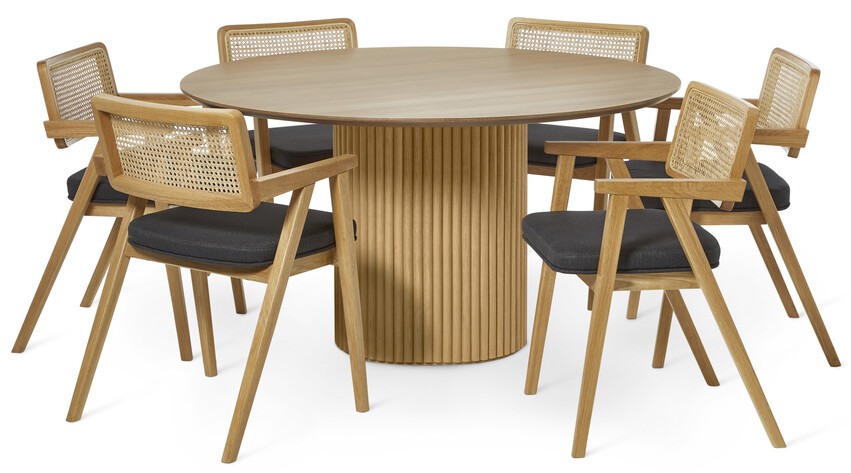 Cord - Matgrupp med 6 karmstolar Picotta - Brun