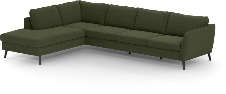 County - 3-sits soffa med divan vänster - Grön