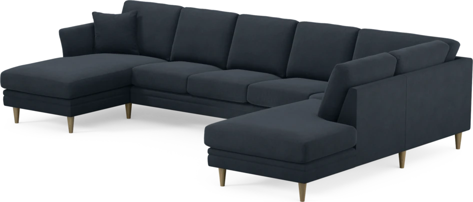 Eden - 3-sits soffa med schäslong vänster och divan höger - Blå