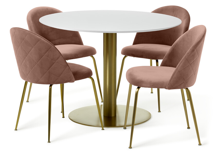 Plaine - Matgrupp med 4 stolar Kiwi - Rosa