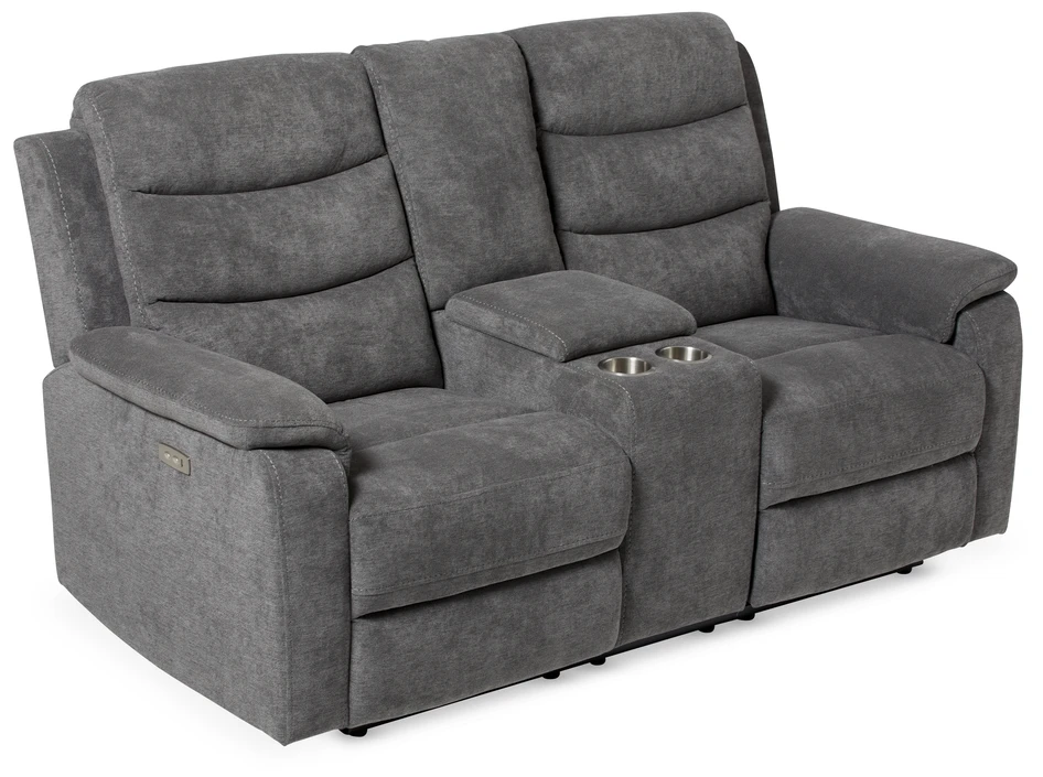 Lazy - 2-sits soffa, el-recliner - Grå