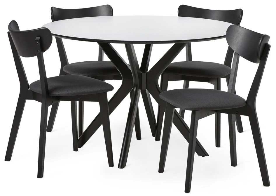 Lucas - Matgrupp med 4 stolar Lucas - Svart