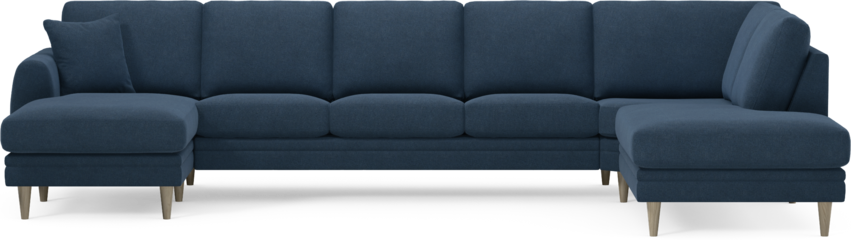 Eden - 3-sits soffa med schäslong vänster och divan höger - Blå