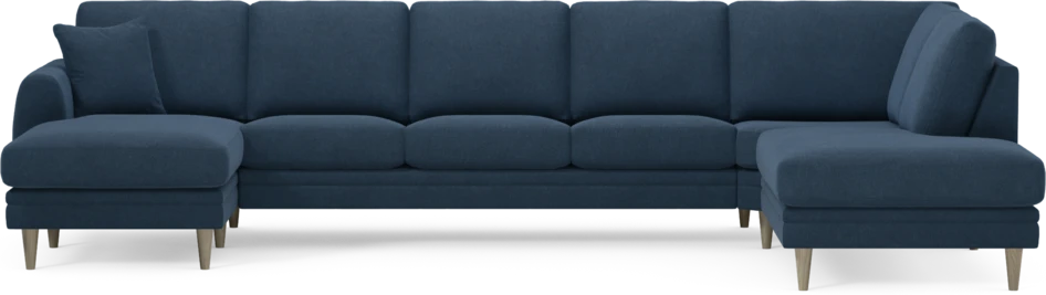 Eden - 3-sits soffa med schäslong vänster och divan höger - Blå