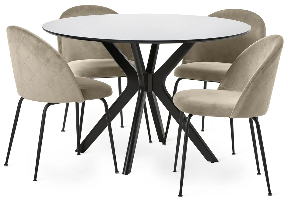 Lucas - Matgrupp med 4 stolar Kiwi - Beige