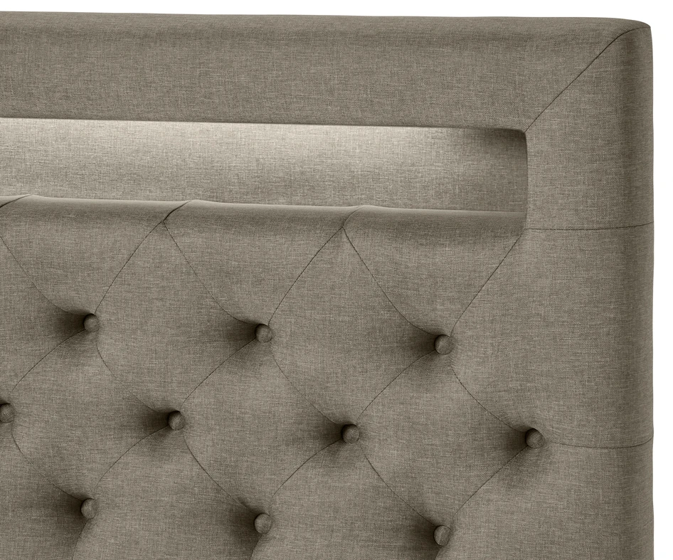 New York LED - Sänggavel, 90-210 cm - Brun