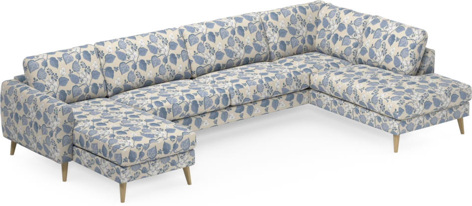 Bridge - 3-sits soffa med schäslong vänster och divan höger - Blå
