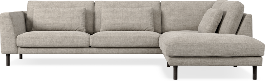 Willow - 3-sits soffa med divan höger, fast klädsel - Grå