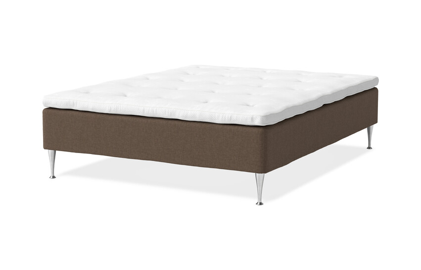 Sense Delux - Ramsäng, dubbelsäng med bäddmadrass Sleep Delux vit - Brun