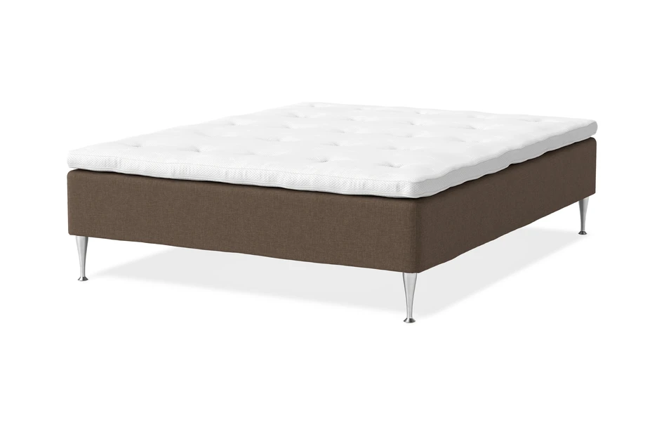 Sense Delux - Ramsäng, dubbelsäng med bäddmadrass Sleep Delux vit - Brun