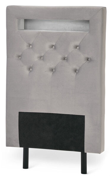 New York LED - Sänggavel, 90-210 cm - Grå