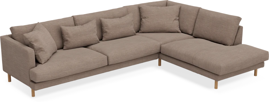 Harper - 3-sits soffa med divan höger - Brun