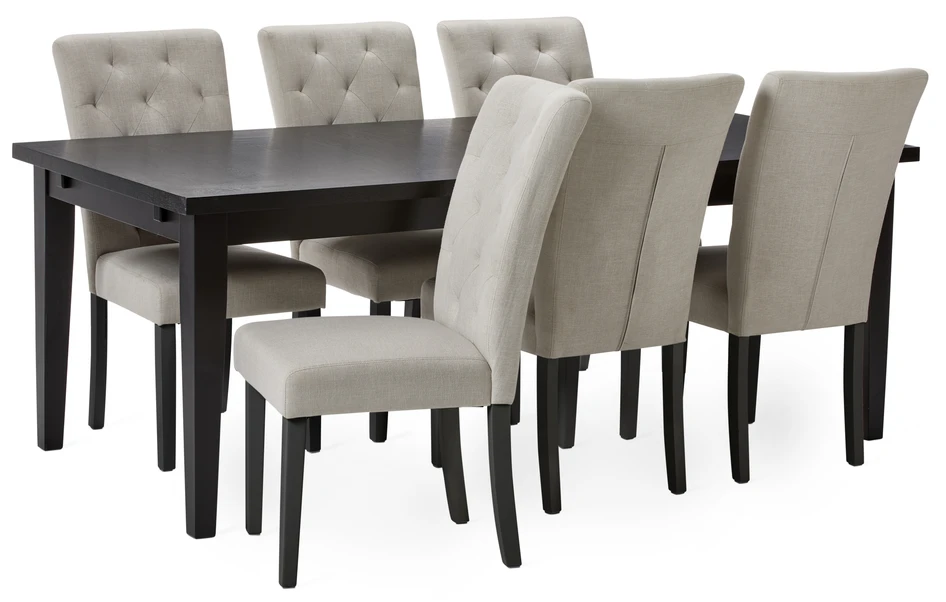 Savona - Matgrupp med 6 stolar Dorotea - Beige