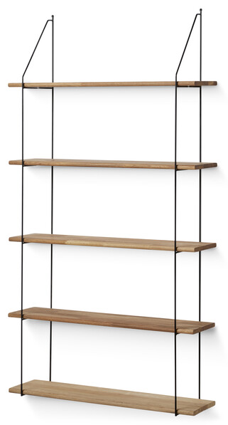 Axel - Vägghylla med 5 hyllplan, 80x21,2x151 cm - Brun