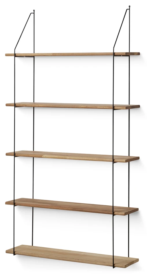 Axel - Vägghylla med 5 hyllplan, 80x21,2x151 cm - Brun