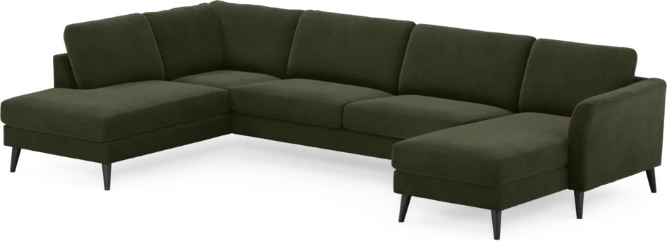 Bridge - 3-sits soffa med divan vänster och schäslong höger - Grön