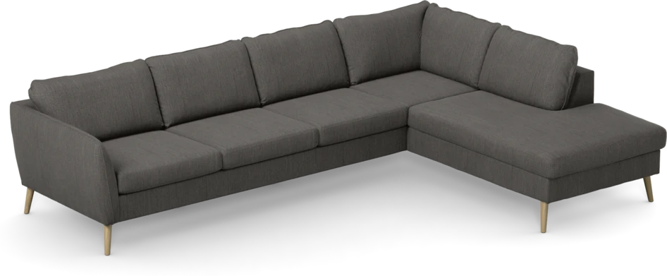 County - 3-sits soffa med divan höger - Brun