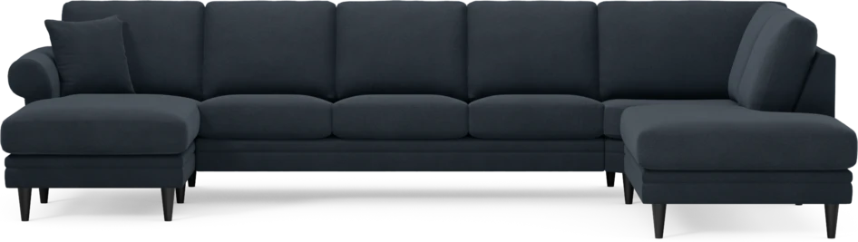 Eden - 3-sits soffa med schäslong vänster och divan höger - Blå