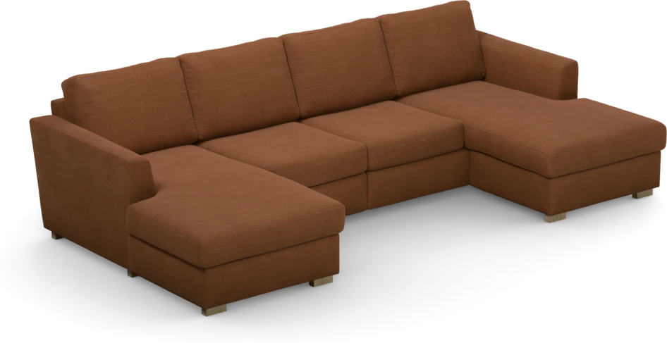 Friday - 2-sits soffa med två schäslonger - Orange