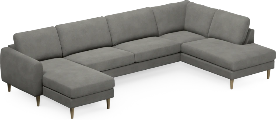 Bridge - 3-sits soffa med schäslong vänster och divan höger - Grå
