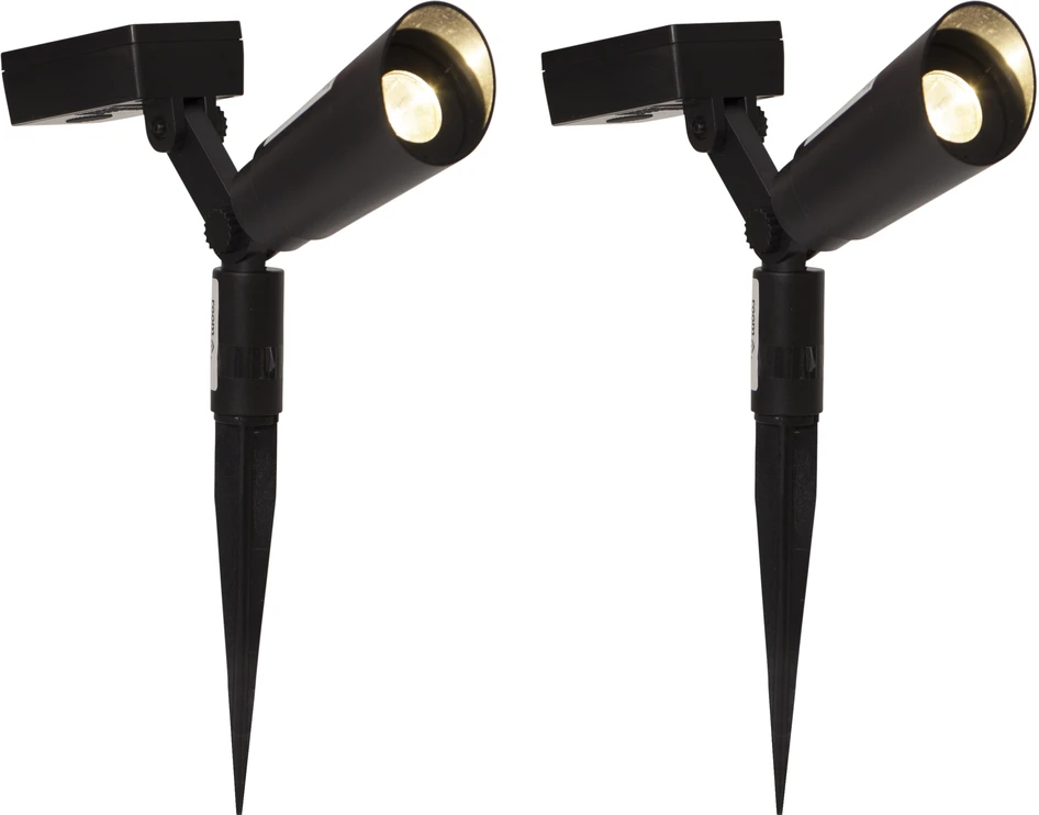 Powerspot - Utespotlight, 2-pack, lm 15 - Svart