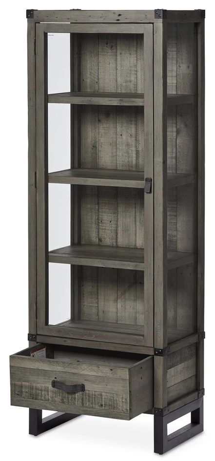 Woodenforge - Vitrinskåp, B 60 cm - Grå