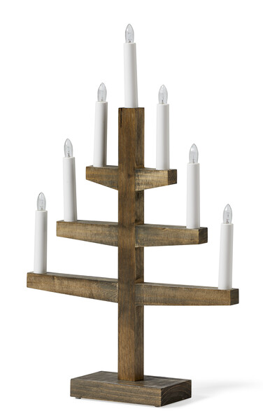 Trapp - Adventsljusstake 7-arm - Brun