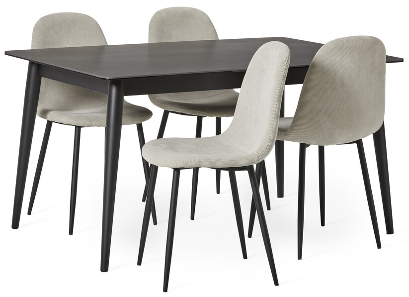 Marvin - Matgrupp med 4 stolar Tracy - Beige