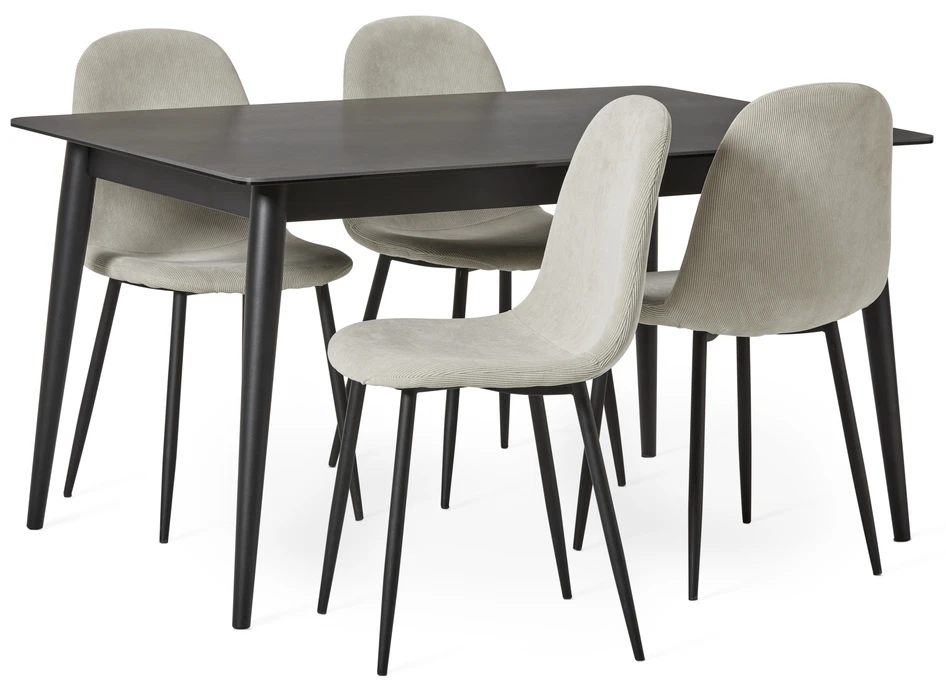 Marvin - Matgrupp med 4 stolar Tracy - Beige