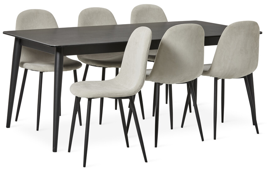 Marvin - Matgrupp med 6 stolar Tracy - Beige