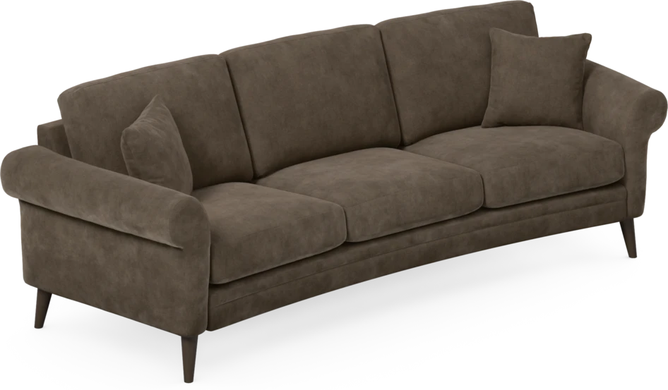Eden - 3-sits soffa svängd - Brun