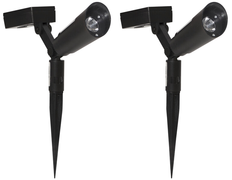Powerspot - Utespotlight, 2-pack, lm 15 - Svart