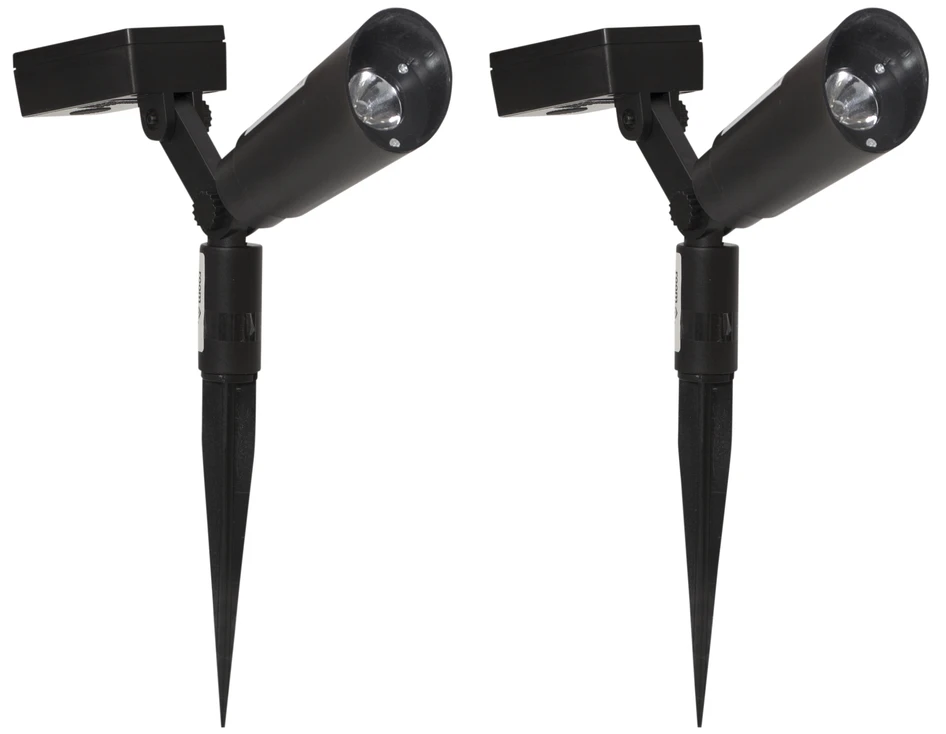 Powerspot - Utespotlight, 2-pack, lm 15 - Svart
