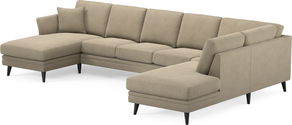 Eden - 3-sits soffa med schäslong vänster och divan höger - Beige